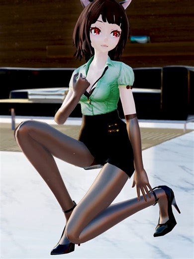Undertale Chara (Office Lady Ver.) dancing to Hwasa “Maria” 💃🐱 | 4K Landscape #undertale #chara #mmd #dance #kpop #hwasa #animation #3danimation #catgirl #fyp