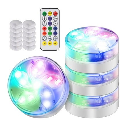 ruzhgo Underwater Light LED Submersible Light 8cm Petal Underwater Light Dimmable Light with 10 Colors 3 Modes RF Remote Control Battery Powered for Pool Aquarium Bathtub No.1 - Walmart.ca