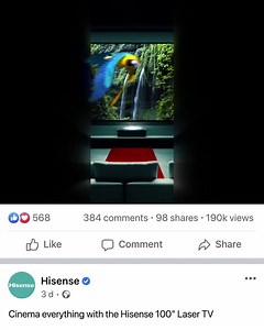 Cinema every single detail of life on our planet. With immersive colour and clarity of 4K Ultra HD on the epic Hisense 100” screen, you can experience the world in all its wonder 🌊🐘🌴 #CinemaEverything | Hisense