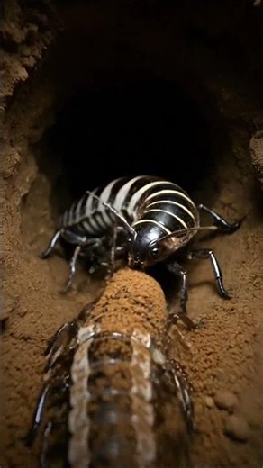 “A Micro Camera Journey Inside a Beetle Larva Colony”