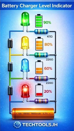 battery charger light level indicator system circuit diagram #shots #electrical #electrician