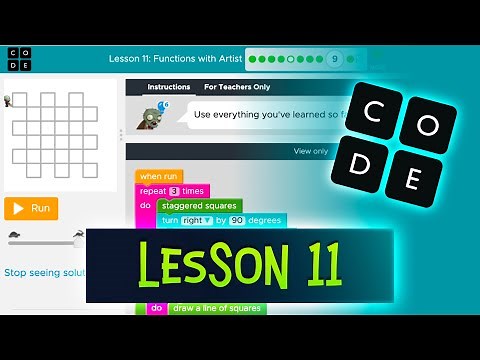 How to Solve Lesson 11: Functions with Artist Code.org Course E 2024
