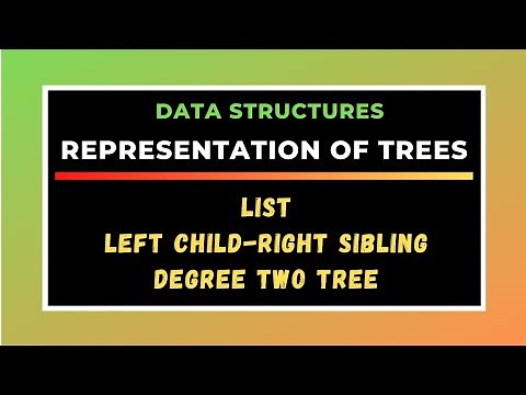Representation of Trees || List, Left child-right Sibling & Degree 2 tree representations