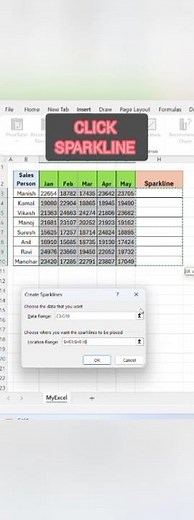 Visualize Data Fast – Sparkline in Excel | Excel Graph in One Cell? Try Sparkline #excelshortcuts