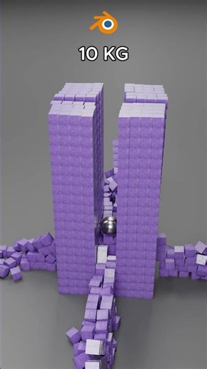 Solid Structure made of 15000 Cubes Satisfying Collapse #satisfying #animation #blender