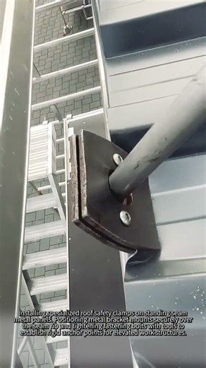 Pro Metal Roof Clamp Installation Guide #worker #process #roofing #safety #construction