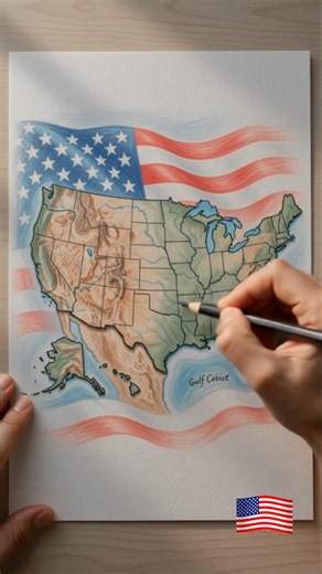 Relax and unwind with some ASMR map drawing of the USA! 🗺️🇺🇸 #ASMR #MapArt #USA