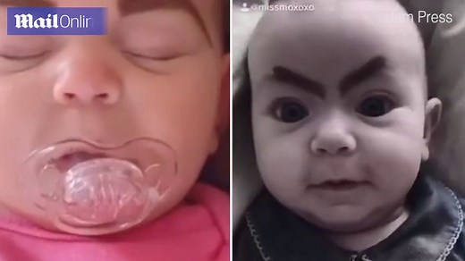 Mum draws devilish eyebrows on daughter and the result is hilarious