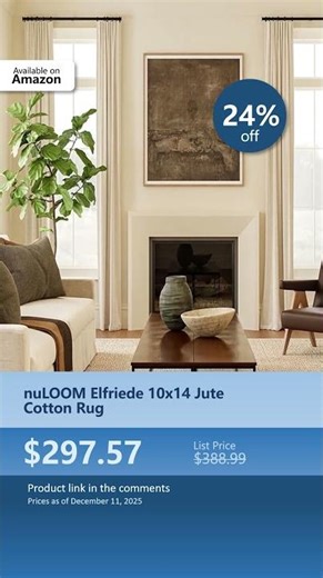 nuLOOM Elfriede 10x14 Jute Cotton Rug
