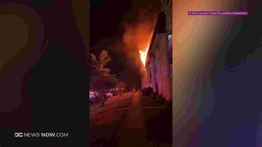 Watch: Fire engulfs third floor of Laurel apartment building