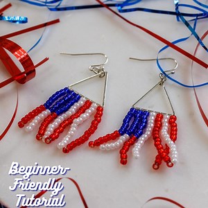 Beaded American Flag Earrings Tutorial PDF – Step-by-step Fringe Beading Instructions for Earrings – Instant Download - Etsy Canada