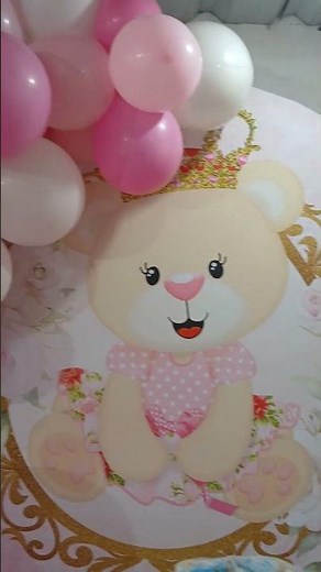 Chá de bebê ( fraldas) temático/ Ursinha Princesa. #festainfantil #decoracaodefestainfantil