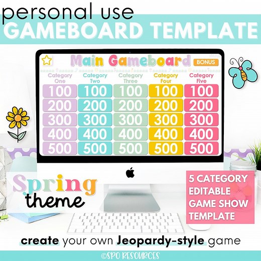 Spring-themed Jeopardy Game Template: Editable Classroom Powerpoint, Google Slides (digital Download) - Etsy Australia