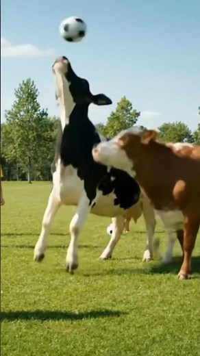 Unbelievable! Cows Playing Football & Jumping on Trampolines 🐮🔥