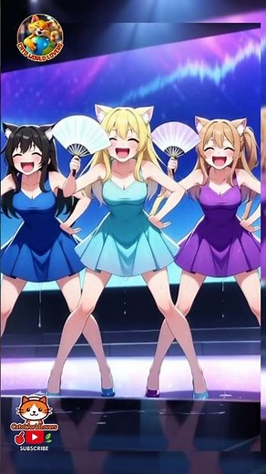 Haye Garmi Cat Girls Dance – Funny 3 Cat Girls on Stage | Cute & Energetic Dance Short #viral