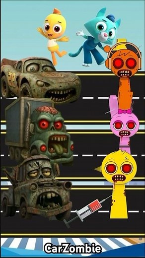 🚗💀 Zombie Car Apocalypse #zombiecartoon #automobilenews