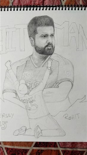 Drawing Hitman rohit sharma part 2 #shorts #drawing #rohitsharma