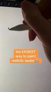 Easiest way to paint realistic water! #paintingtutorial #howtodraw #easyart #waterpainting #artvide | Princess Moon