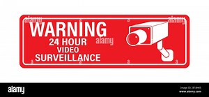 WARNING 24 hours video surveillance. Vector video surveillance sign with the inscription. Empty outline, flat style Stock Vector Image & Art - Alamy