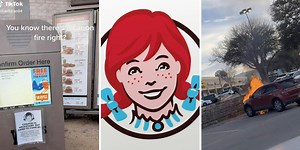 'You know there's a car on fire outside?': Viral TikTok shows burning car at Wendy's drive-thru