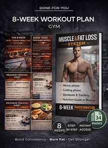 8-week Workout Plan PDF to Lose Fat & Build Muscle - Etsy