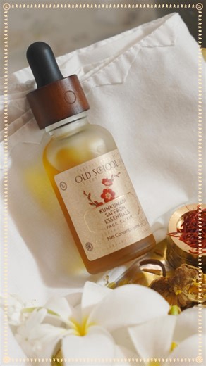 Gift a timeless glow with Kumkumadi Saffron Essentials Face Elixir. With the power of saffron, this elixir nourishes, brightens, and rejuvenates the skin. The perfect way to show you care, giving someone the radiant skin they’ve always dreamed of. | Old School Rituals
