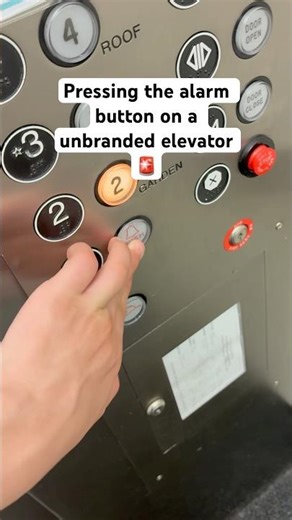 Pressing the alarm button on a unbranded elevator 🚨 #elevator #unbranded #loud