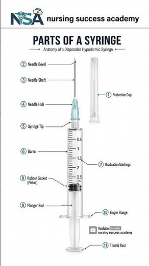 💉 Parts of a Syringe Explained in 30 Seconds | Nursing Success Academy