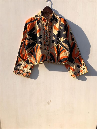 Hand Stitched Reversible Indian Jacket: Vintage Kant-ha Quilt Jacket - Etsy