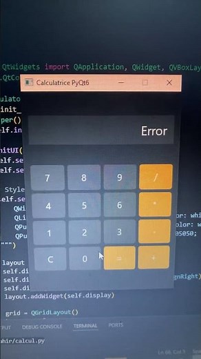 Calculatrice PYQT6