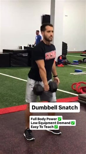 I got a lot of messages after posting dumbbell snatches on my story, so I figured I’d share a quick reel. Dumbbell snatches are one of my favorite power exercises because of their utility and simplicity. They’re an excellent option for youth athletes since they’re relatively easy to teach, simple to coach in large group settings, and don’t require complex equipment. All you need is a single dumbbell. They’re also a great solution when space or equipment is limited, or when athletes are traveling