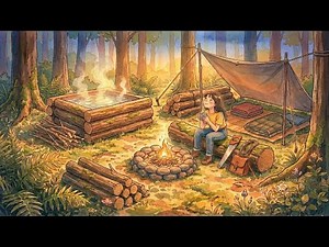 I Built a Secret Forest Hot Spring 🌿 | Cozy Anime Survival & Slow Living