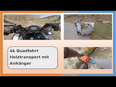 4k Quad TGB 500 4x4 fahrt mit Anhänger Holz