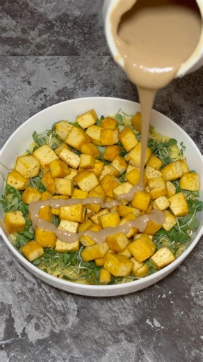 Tahini Tofu Bowl #fyp #vegan #recipe #veganfood #shorts