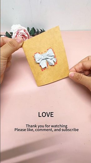 DIY Paper Bow Greeting Card #diy #shorts #handmade