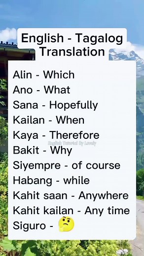 Tagalog to English Translation | English Language Practice