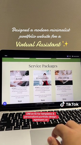 Modern Minimalist Portfolio for Virtual Assistants