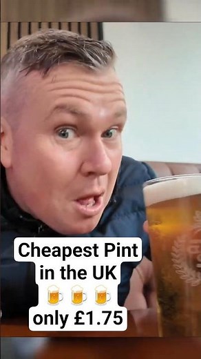 UK's Cheapest Pint #CheapestPint #CheapBeerUK #UKPub #BudgetEats #CheapDrinks #ViralShorts #Trending