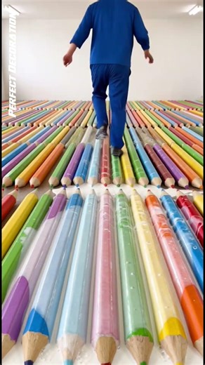 Turning A Wornout Floor To A Piece Of Art WithPencils #epoxyfloor #renovation #interiordesign #epoxy