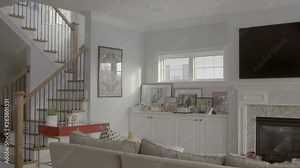 Tour of middle class family home with an open floor plan