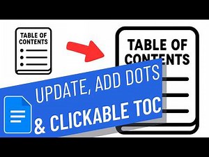 Make a Table of Contents Add dots, Update and Make Clickable in Google Docs