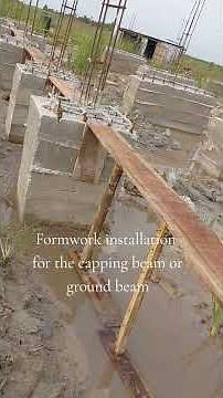 Capping beam construction. Installation of formwork