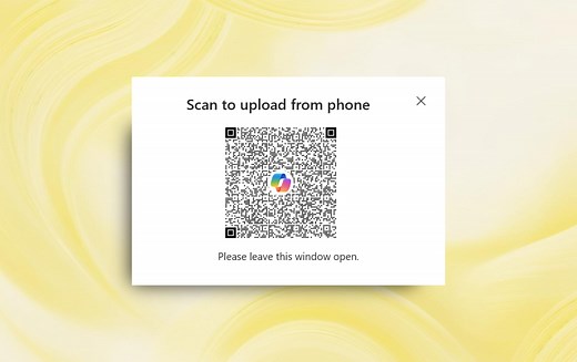 Upload a phone image to Microsoft 365 Copilot