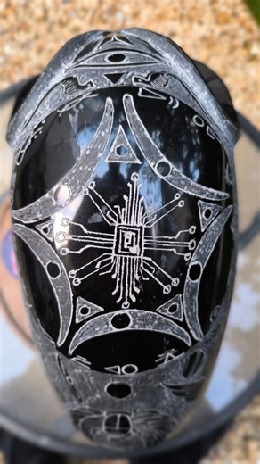 Geoalienz on Instagram: "🔹 Symbolic Translation 1. Crown Circuit Pattern → Represents the “Neural Network of the Gods,” encoding stellar or interdimensional frequencies. It parallels the Buga Sphere’s internal chip, both being symbolic “nodes of the cosmic mainframe.” 2. Eye of Horus and V-shaped crown → “Vision through Geometry”: the divine eye acts as a receiver of higher frequencies, converting light into wisdom. 3. Winged figures holding Ankhs → Messengers of resurrection, channels of the v