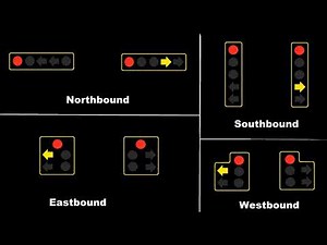 5 section traffic signal animation