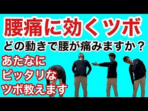 【腰痛に効くツボ】セルフ動作チェックで自分にピッタリなツボを教えます！