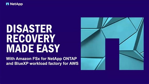 Disaster recovery on AWS in minutes with BlueXP workload factory for AWS