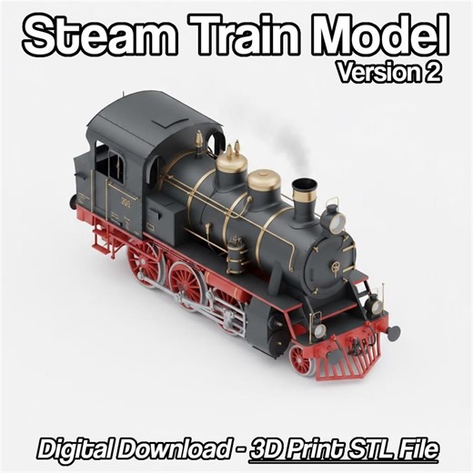 Classic Steam Train Model Version 2 | 3D Print File | Digital Download STL - Etsy UK