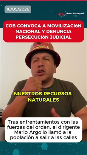 COB denuncia "persecución penal" del Gobierno y convoca a protestas nacionales