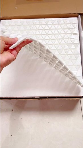 White Triangle Checkerboard Glass Mosaic Tiles | Geometric Backsplash & Wall Design